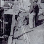 an old picture of a marina