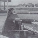 an old picture of a marina